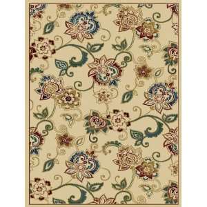  Floral Area Rugs 5x8 Carpet Open Floral Flowers Ivory 