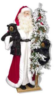 Ditz FATHER CHRISTMAS 5 foot tall SANTA Alpine Christmas w/Tree & 2 