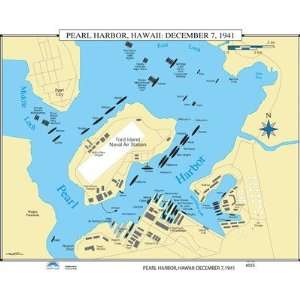   Map 30164 U.S. History Wall Maps   Pearl Harbor December 7, 1941