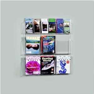   Literature Display, 6 Magazine/6 Pamphlet Racks Clear Electronics