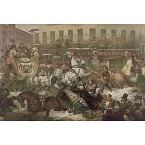  Winter Sleighs on Broadway 24X36 Giclee Paper