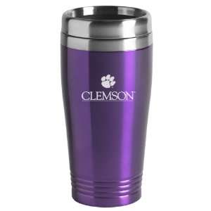  Clemson University   16 ounce Travel Mug Tumbler   Purple 