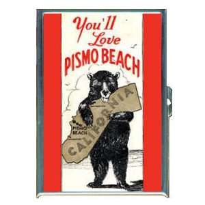 PISMO BEACH CALIFORNIA VINTAGE POSTER ID Holder, Cigarette Case or 