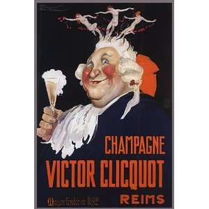  CHAMPAGNE VICTOR CLICQUOT 1892 REIMS VINTAGE POSTER CANVAS 