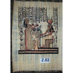  Egyptian Papyrus * Nefertit, Isis wife of Osiris * 30x40cm 