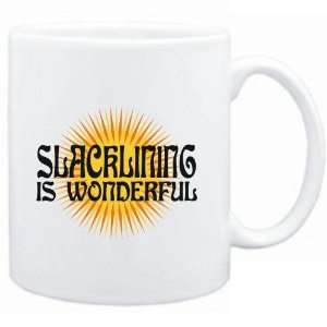  Mug White  Slacklining is wonderful  Hobbies Sports 