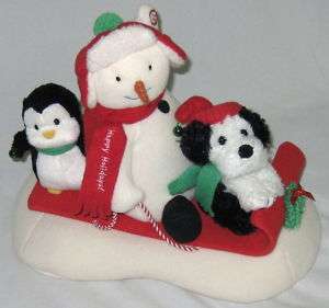Hallmark Singing Dancing Snowman Dog Penguin Music Box  