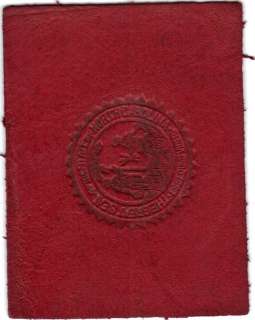 1910 Tobacco Cigarette State Seal Leather North Carolina Red  