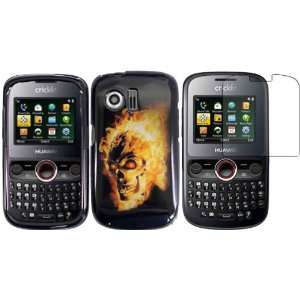  Fire Skull Hard Case Cover+LCD Screen Protector for Huawei 