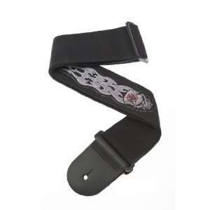   Waves Patch Guitar Strap, Gray Tribal Skull Musical Instruments