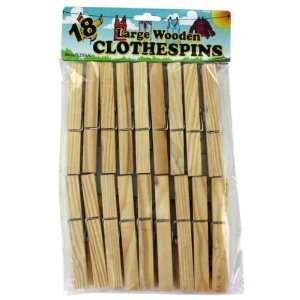  18 Pack Large Wooden Clothespins 