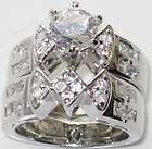 WOMENS ENGAGEMENT RING WEDDING BAND SIMULATED DIAMOND
