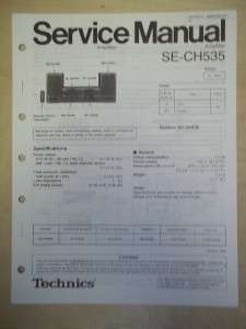 Technics Service/Repair Manual~SE CH535 Power Amplifier  