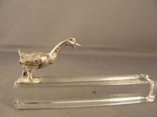 SILVERTONE DUCK AND GLASS KNIFE REST  