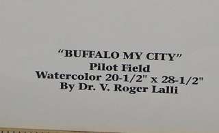 Buffalo My City Watercolor Print Pilot Field signed Artist P Dr. V 