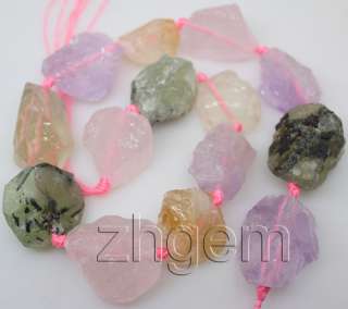 natural Loose beads amethyst Rose Quartz Citrine Prehnite gem 20*20 30 