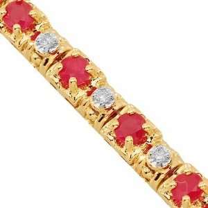   Gold Womens Diamond Ruby Bracelet 3.25 Ctw Avianne & Co Jewelry