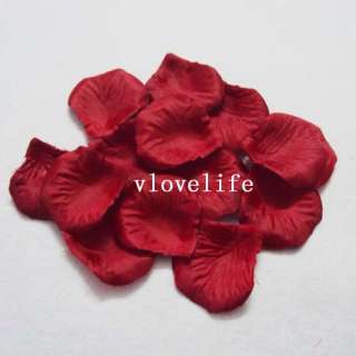 1000 Deep Red Silk Rose Petals Wedding Flower Favors  