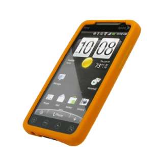 for Htc Evo 4g Case Skin Orange+Charger+Usb+Lcd Cover 654367838570 