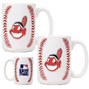   Cleveland Indians Game Ball Ceramic Coffee Mug Set
