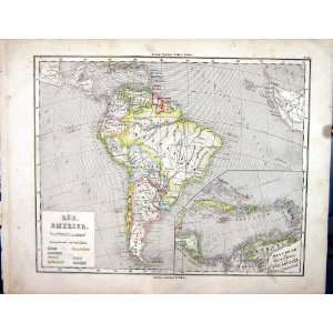  Emil Von SydowS Schul Atlas 1870 Map Sud Amerika America 