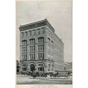 1893 Print Pottier Stymus Furniture Store Building NYC   Original 