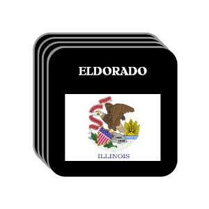  US State Flag   ELDORADO, Illinois (IL) Set of 4 Mini 