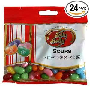 Jelly Belly Sour Assorted Flavor Jelly Beans, 3.25 Ounce Bags (Pack of 