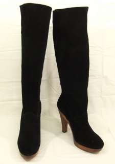 Michael Kors Boots DARIA Black Suede Leather 10  