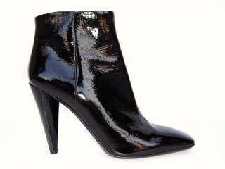 PRADA Black Patent Leather Short Boot Shoe 40.5 NIB  