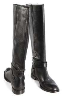 398 COACH WOMENS CHRISTINE RIDING TALL KNEE BLACK LEATHER BOOTS SHOES 