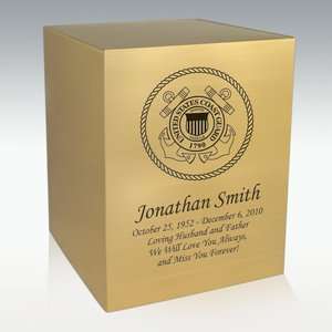 Coast Guard Bronze Cube Cremation Urn   Engravable   Free 