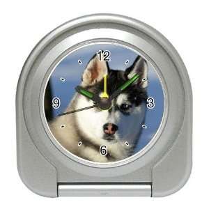  Siberian Husky Puppy Dog 2 Travel Alarm Clock JJ0629 