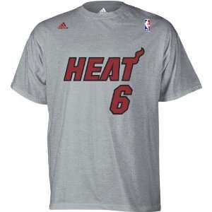  LeBron James Miami Heat Grey T Shirt
