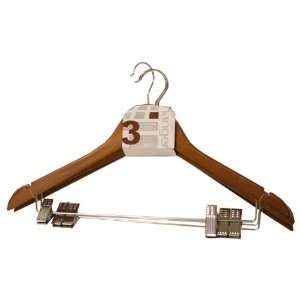  HDS Trading 3 Pack Wood Hanger With Clips Red Wood Hangers 