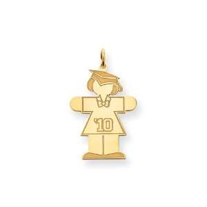    24k Gold Plated Girl Cap Gown Graduation 2010 Charm Jewelry