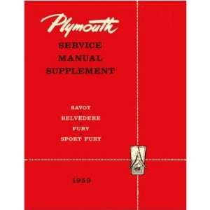  1959 PLYMOUTH Shop Service Repair Manual Book Supp 