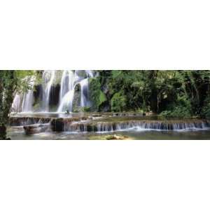 Waterfall in a Forest, Cuisance Waterfall, Jura, Franche Comte, France 