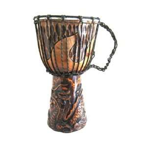  Dragon Wood Djembe Percussion Hand Drum   Professional  16 