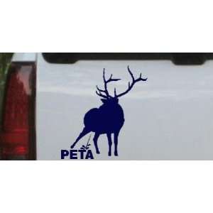 Navy 20in X 18.8in    Pee On PETA Hunting And Fishing Car Window Wall 
