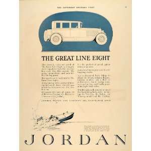 1924 Ad Vintage Jordan Motor Car Great Line Eight Car 