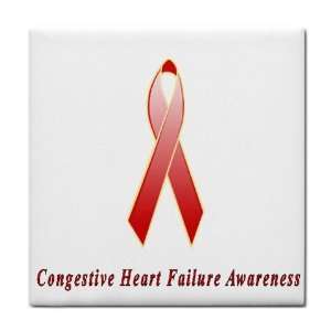  Congestive Heart Failure Awareness Ribbon Tile Trivet 