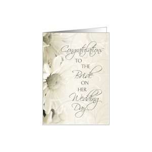  Congratulations to the Bride Card   White Flowers Card 