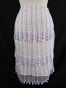 Focus by Shani Lined Pearl, Lavender & Pink Skirt M 10  