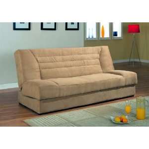   Modern Microfiber Sofa Bed with Storage in Tan Furniture & Decor