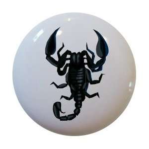  Black Scorpion Ceramic Cabinet Drawer Pull Knob 