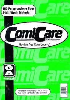 COMICCARE 100 GOLDEN AGE COMIC BOOK BAGS & BOARDS PP  