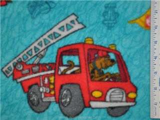 HALF YARD Scooby Doo Fireman Fire Hydrant Truck CRANSTON 60 Fleece 