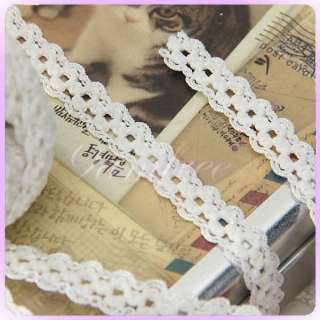  5m White Cotton Braid Crochet Lace Trim Ribbon 9mm Sewing craft DIY