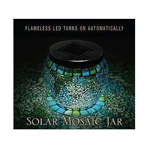    Solar Powered Mosaic Jar with Cool Blue Tones